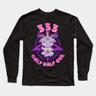 333 Only Half Evil I Anime Pastel Grunge Kawaii Baphomet design Long Sleeve T-Shirt